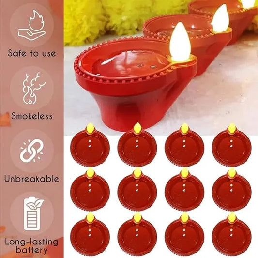 Water Sensor LED Light Diya(12, Classic)